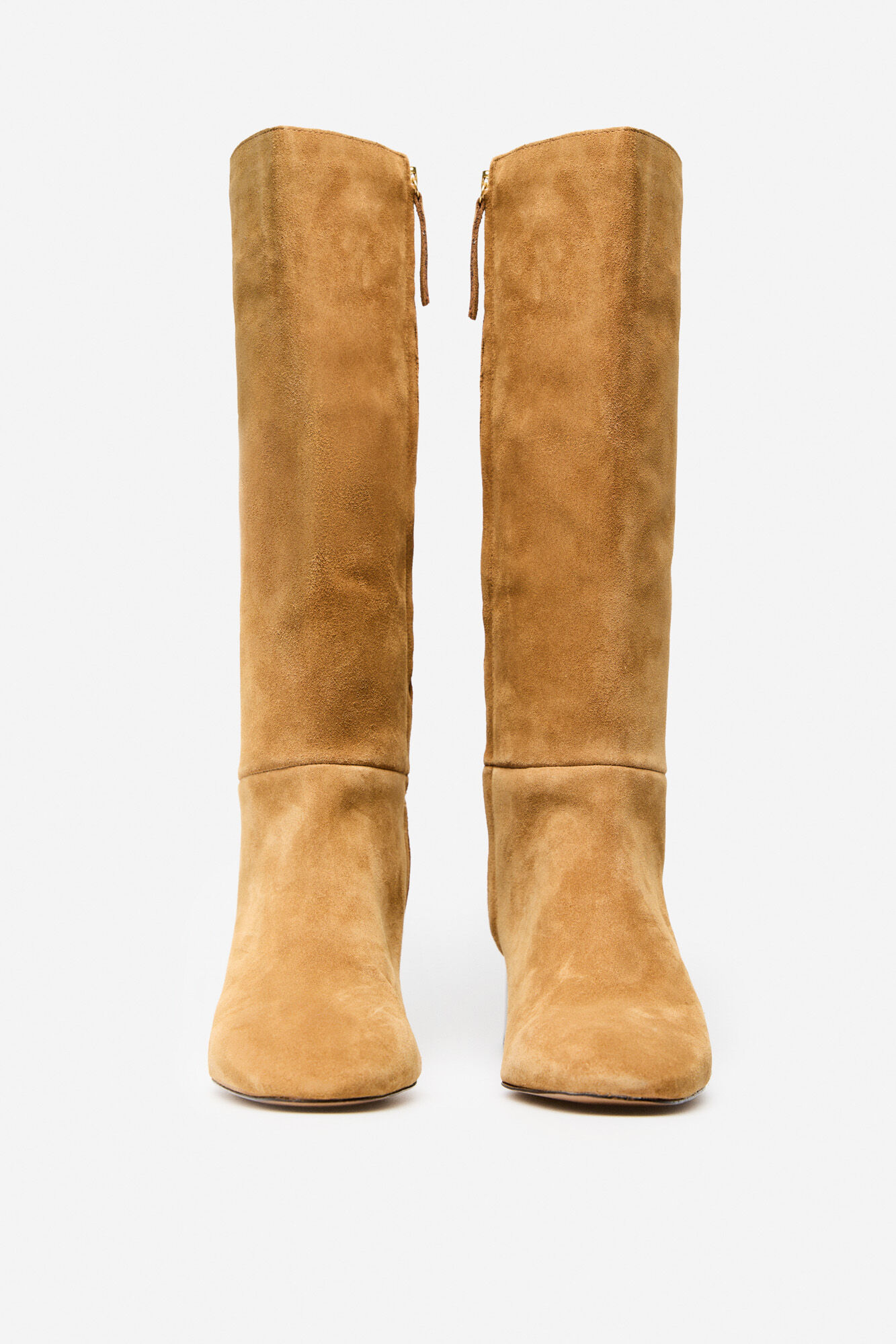 Cortefiel Bota alta b&aacute;sica serraje Beige