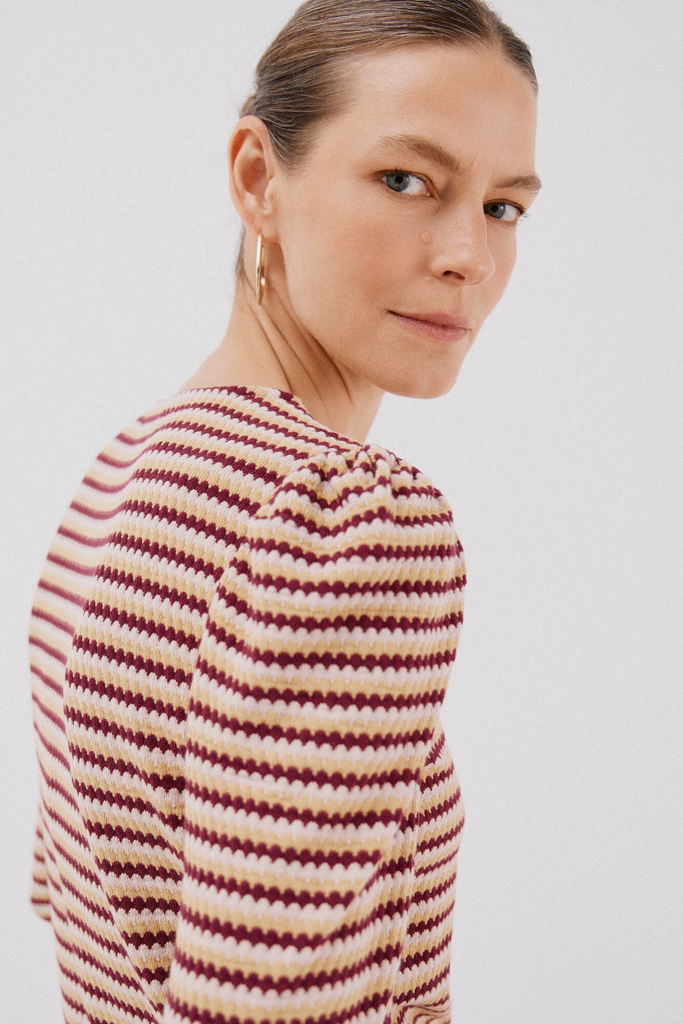 Cortefiel multicoloured striped structured top