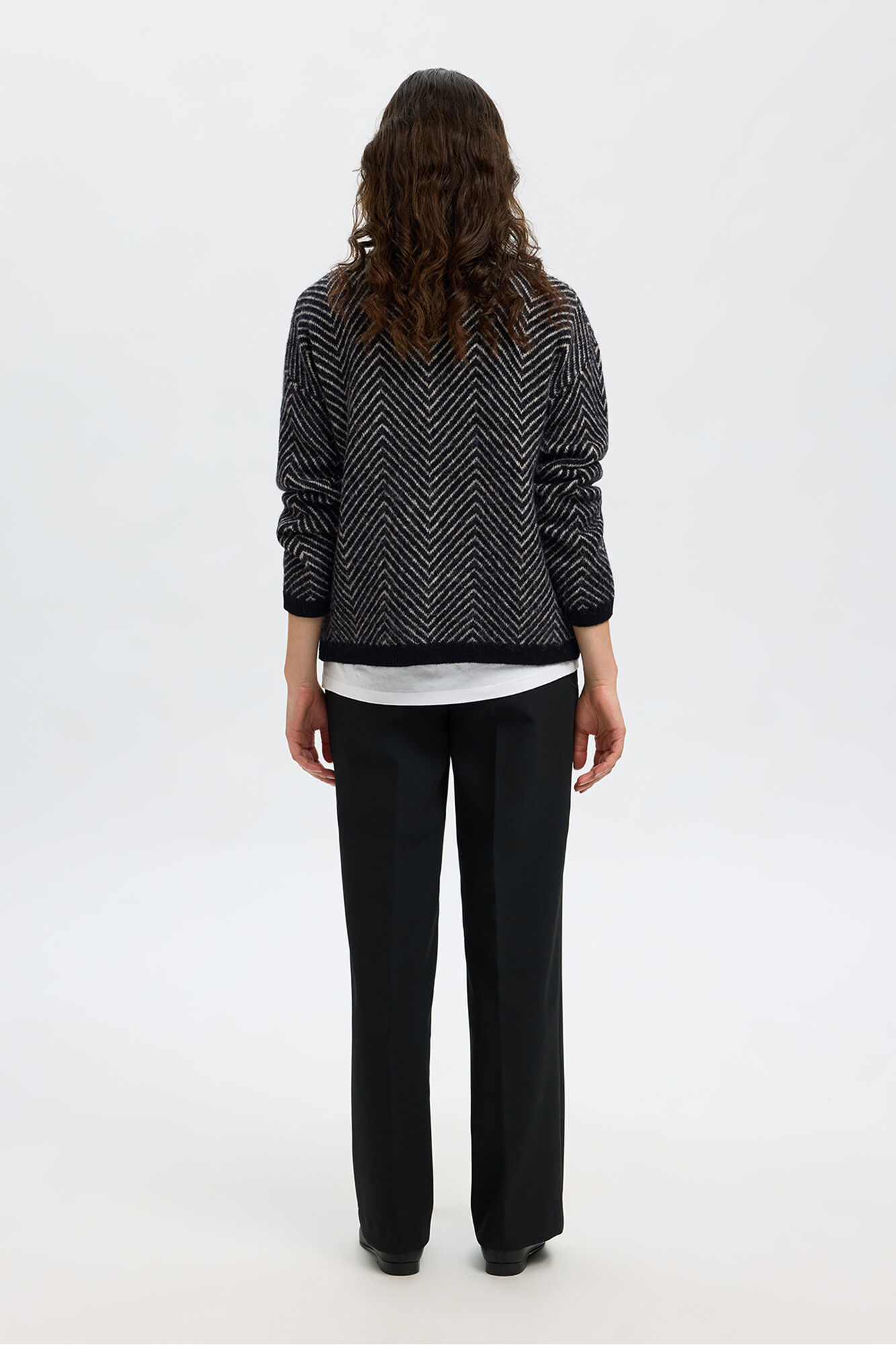 Selected Camisola de gola de lhama e alpaca. Preto