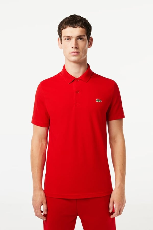 Cortefiel Regular Fit Polyester Cotton Polo Shirt Red