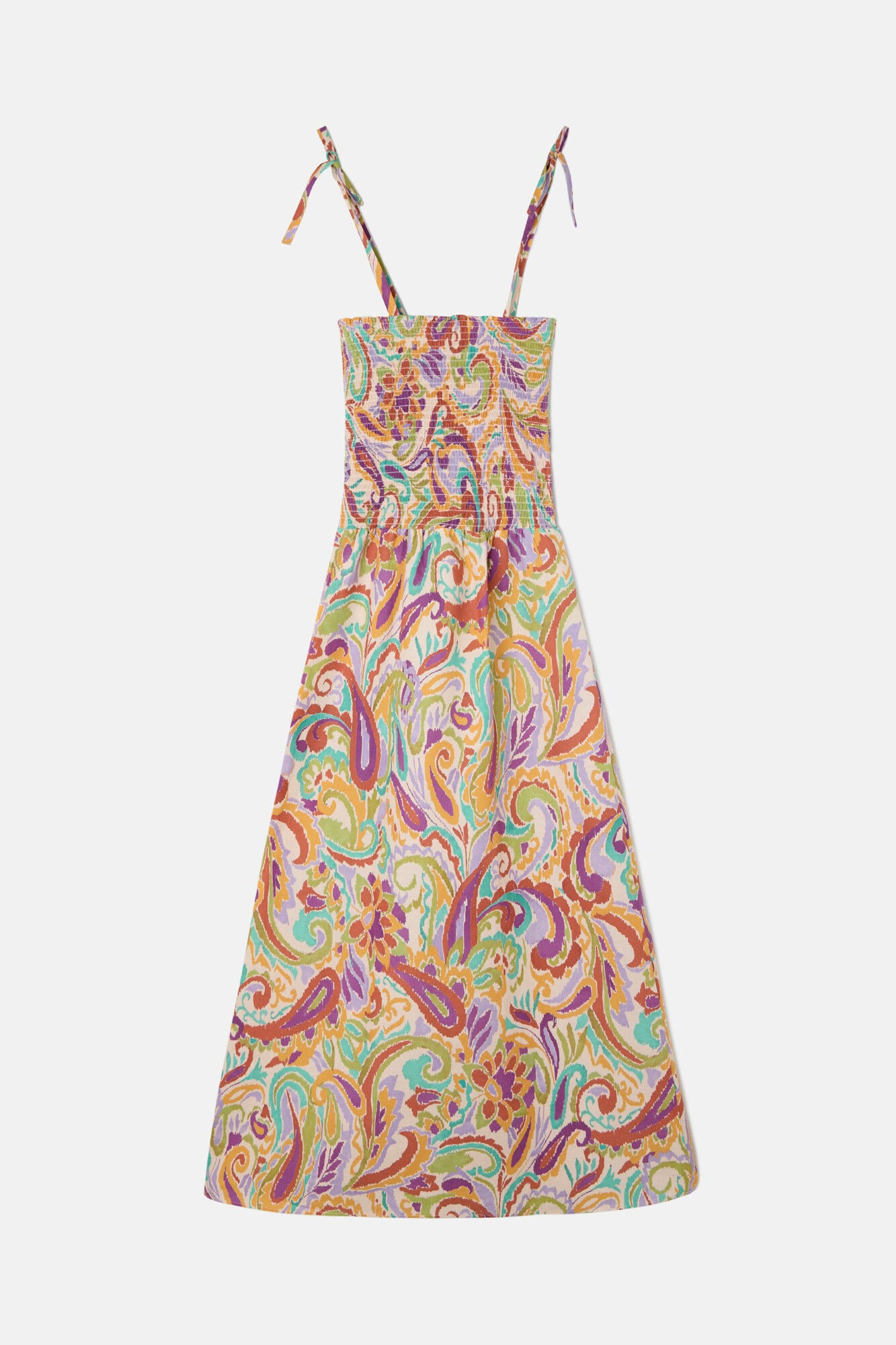 Silbon Vestido longo estampado franzido Multicolorido