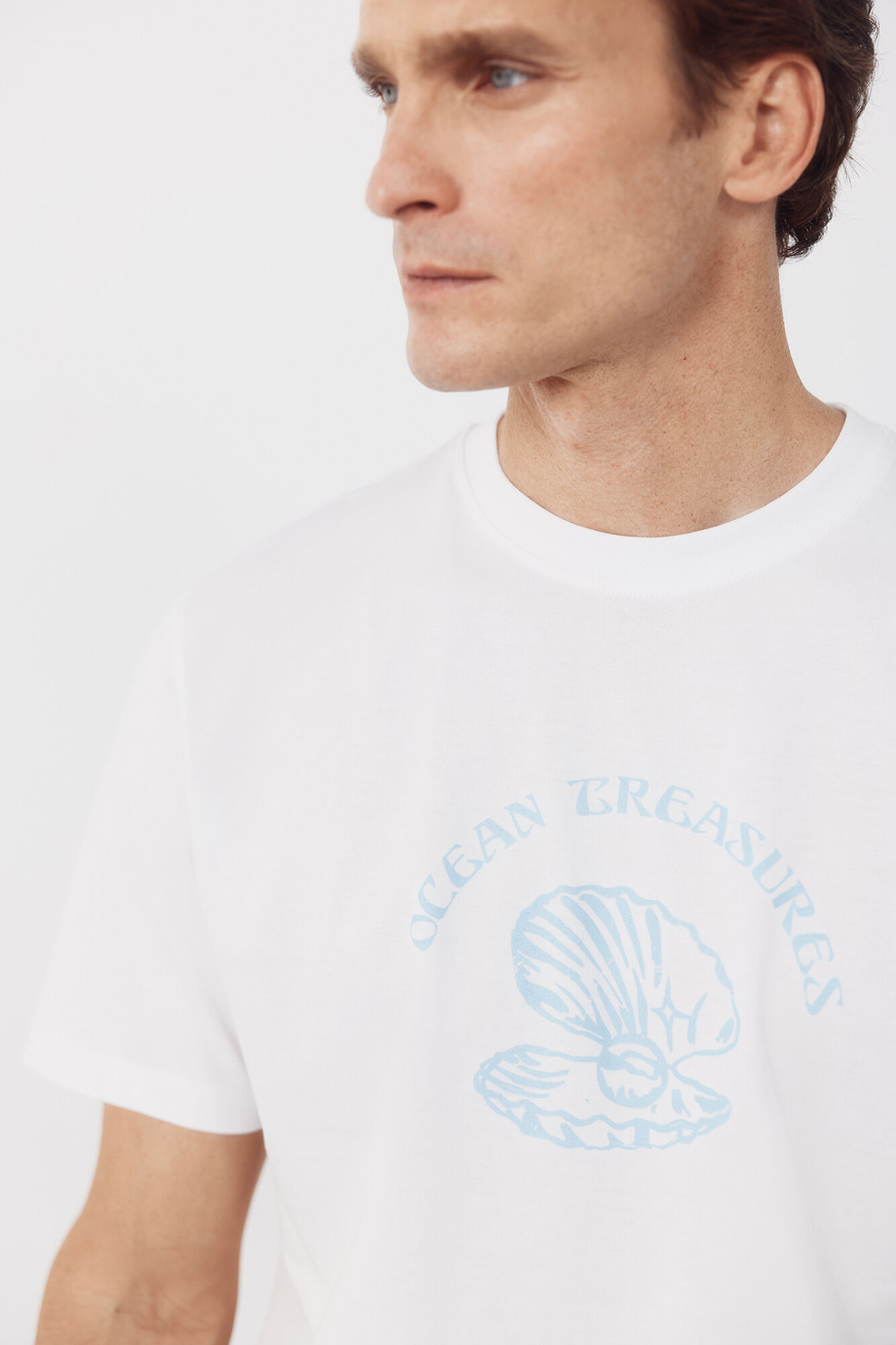 Cortefiel Pearl graphic T-shirt White