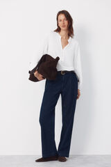 Cortefiel Mandarin blouse with buttons White