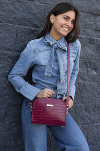 The Code Bolsa Cassandra em pele framboesa