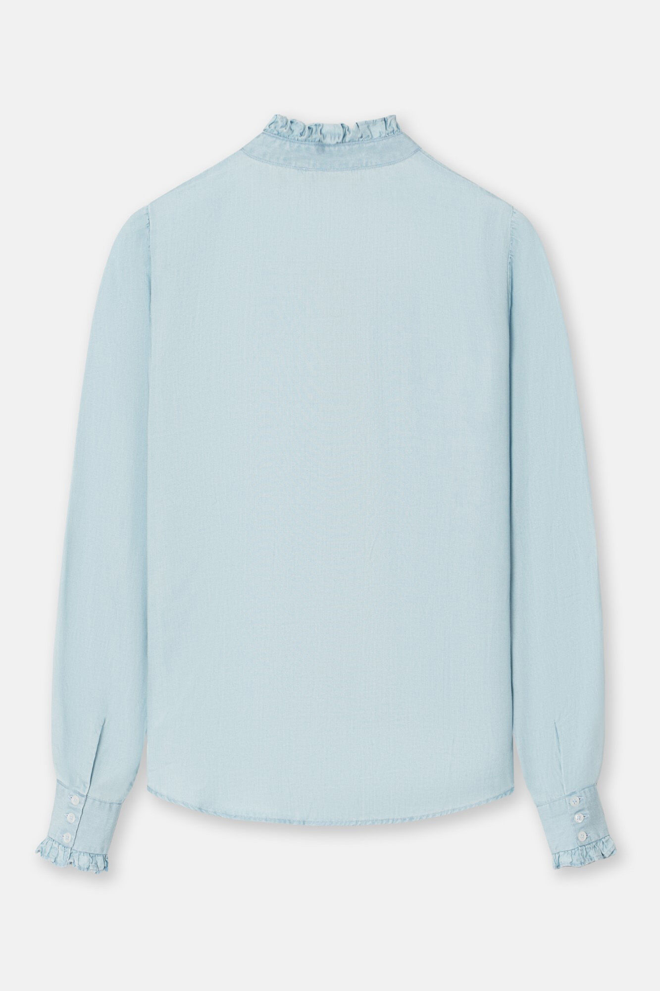 Silbon Camisa woman volantes cuello denim Azul