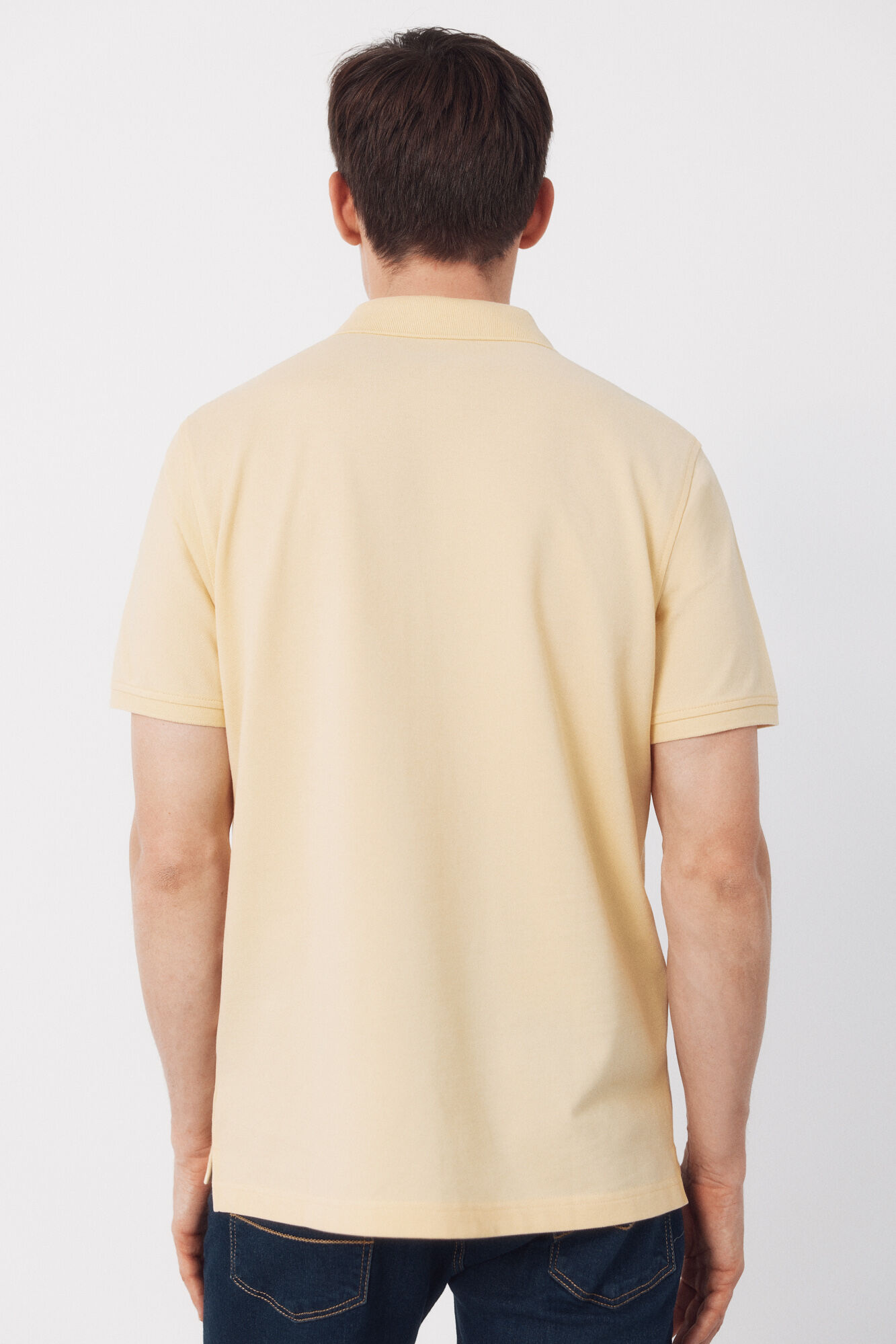 Cortefiel Piqu&eacute; basic polo shirt Yellow