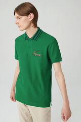 Lacoste Camisa polo oversize com estampado de crocodilo Verde