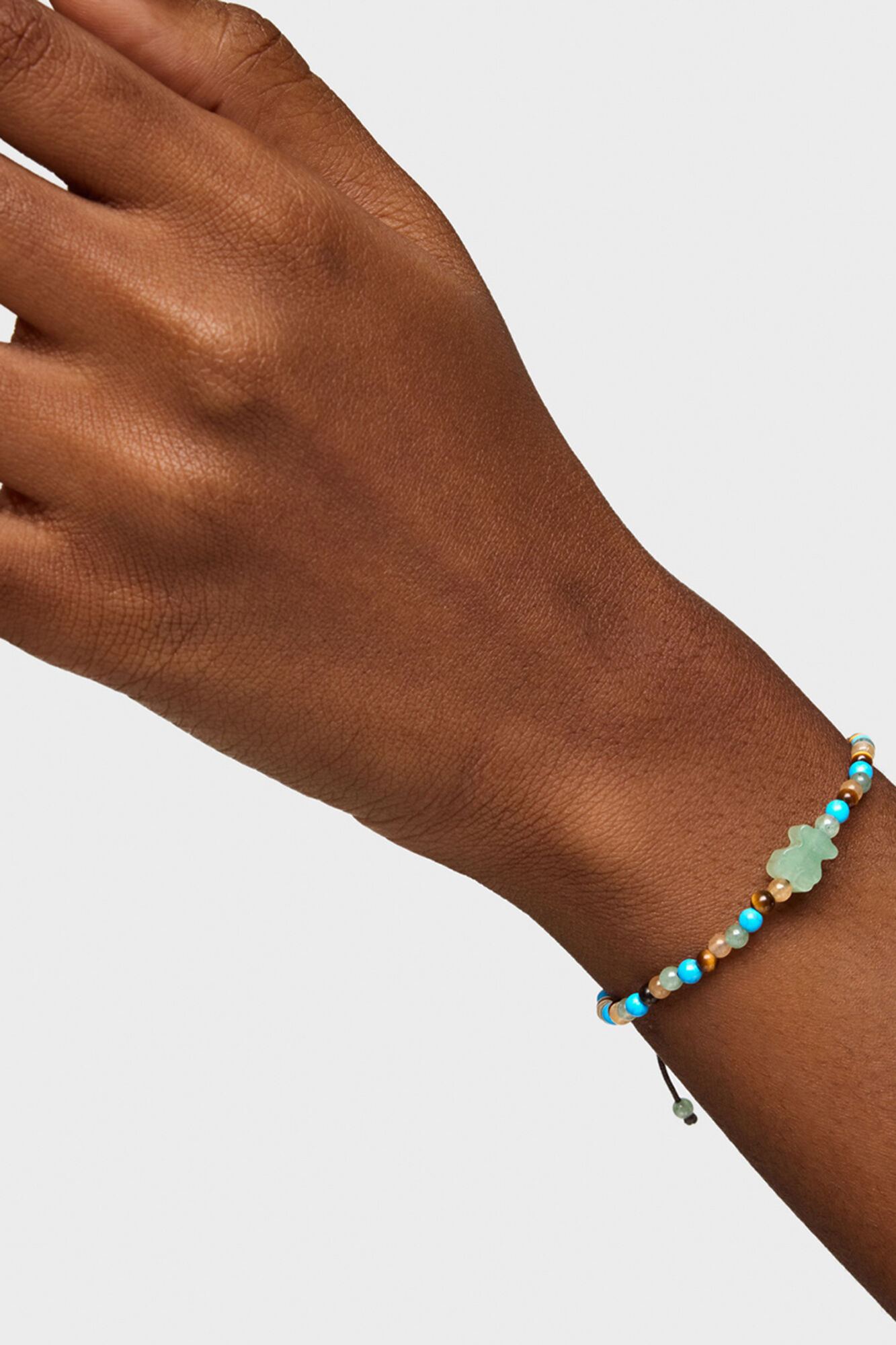 Tous Tibetan bear motif gemstone bracelet Multicolour