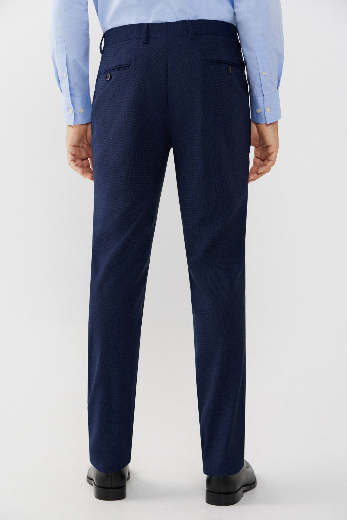 Cortefiel Coolmax&reg; birdseye weave trousers Blue