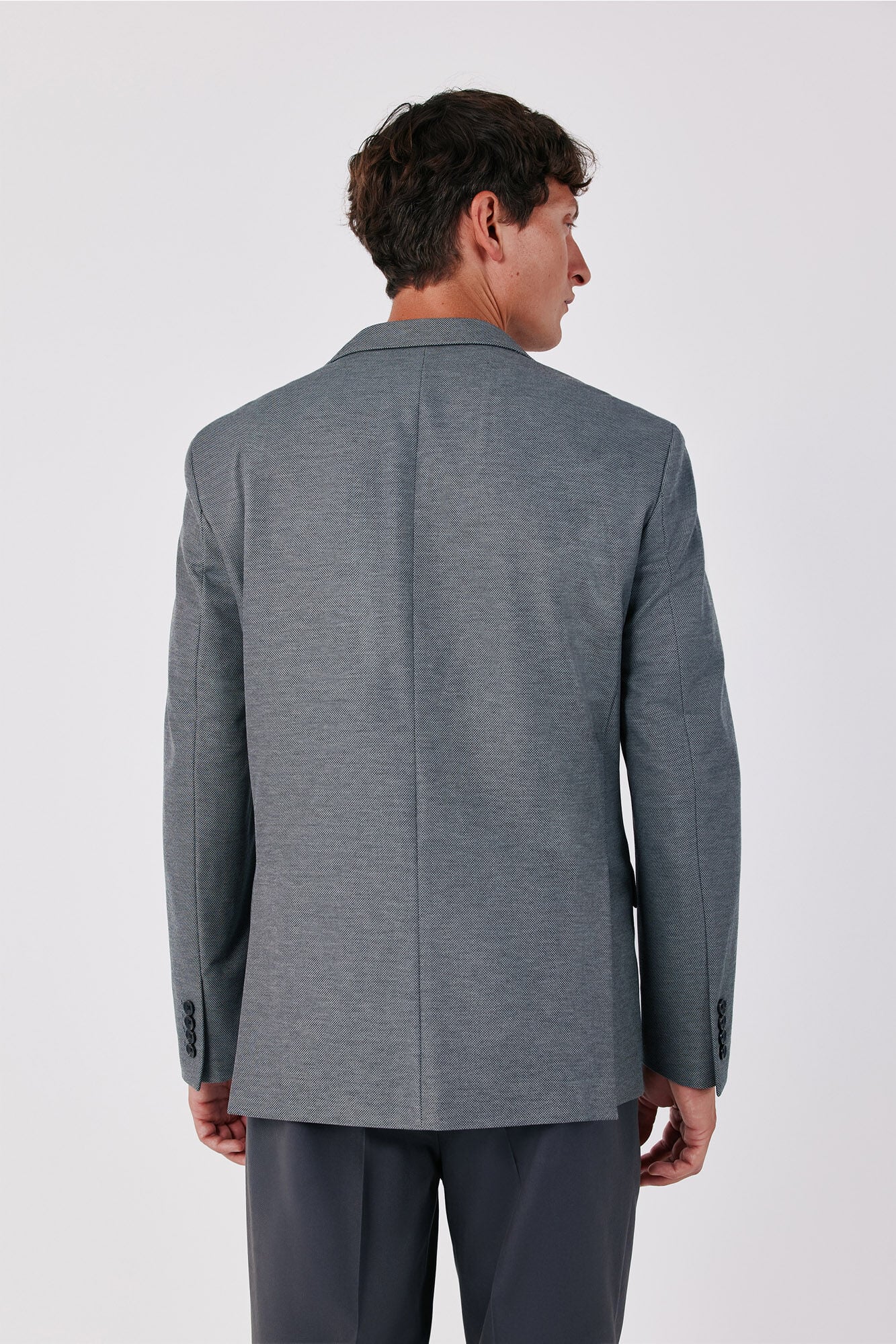 Cortefiel Basic knit blazer Dark grey