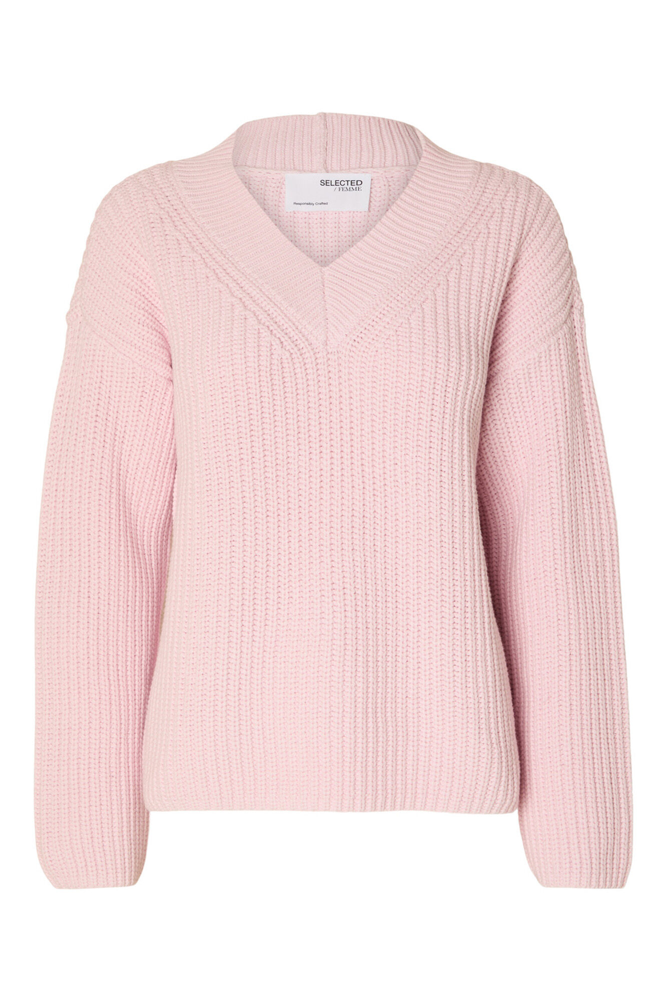 Selected Femme Jersey con cuello de pico de algod&oacute;n Lila