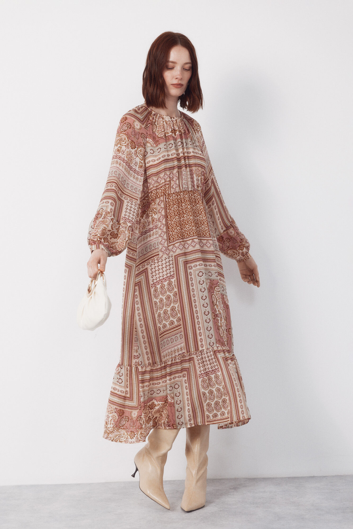 Cortefiel Printed dress Printed purple