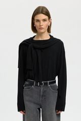 Selected 100% merino wool jumper Black
