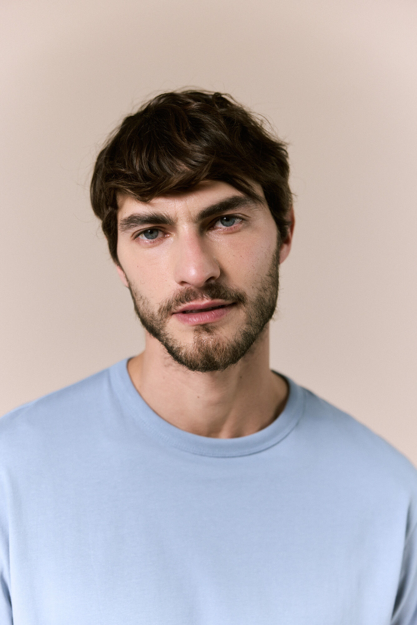 OOTO Washed T-shirt with logo Blue