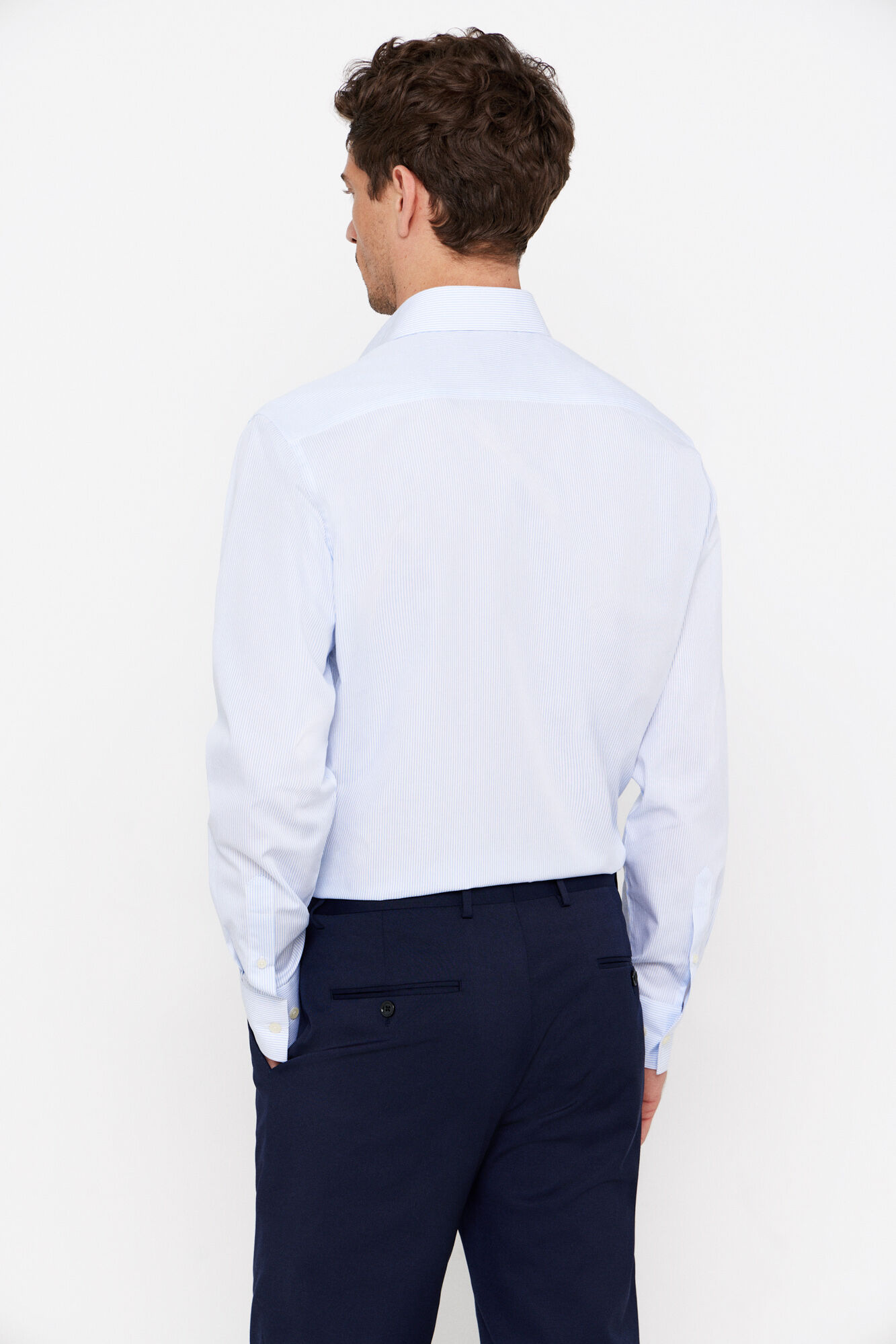 Cortefiel Camisa vestir rayas f&aacute;cil plancha Azul