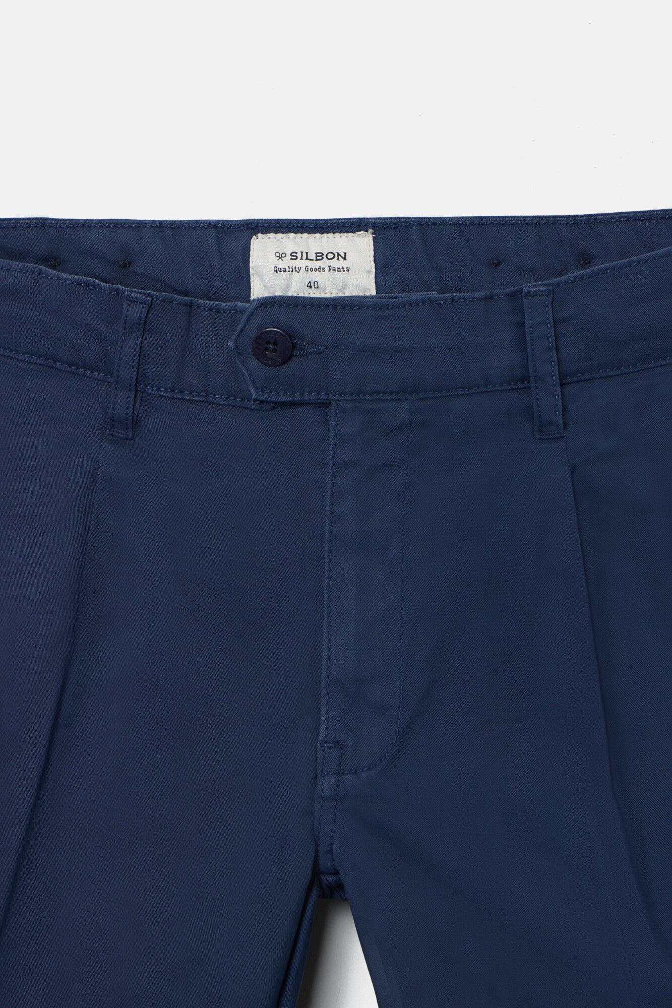 Silbon Cal&ccedil;a esporte cal&ccedil;as chino plissada Azul