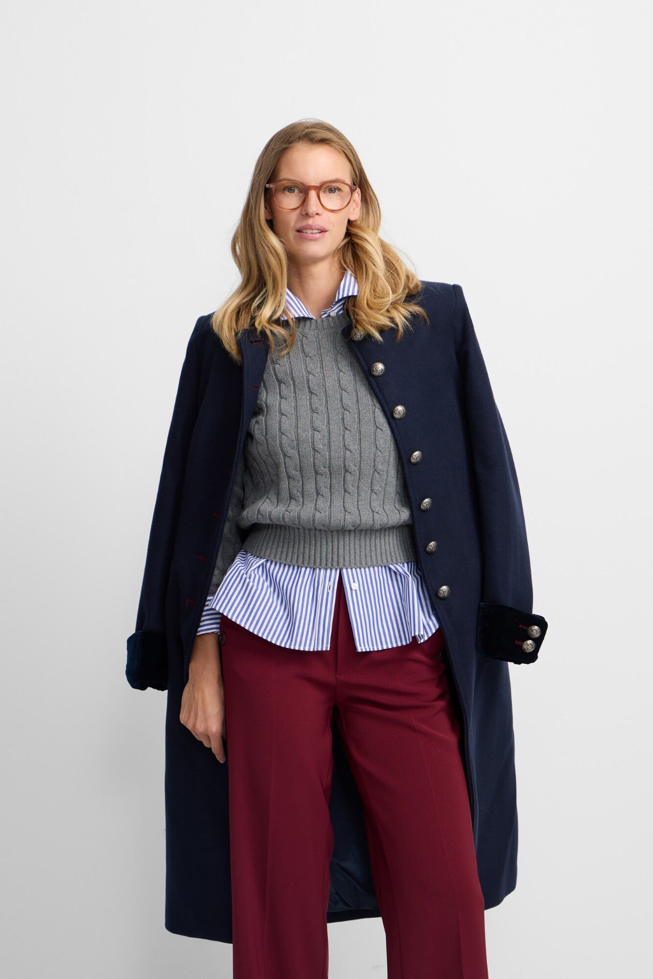 Silbon Sobretudo longo de marinheiro Azul