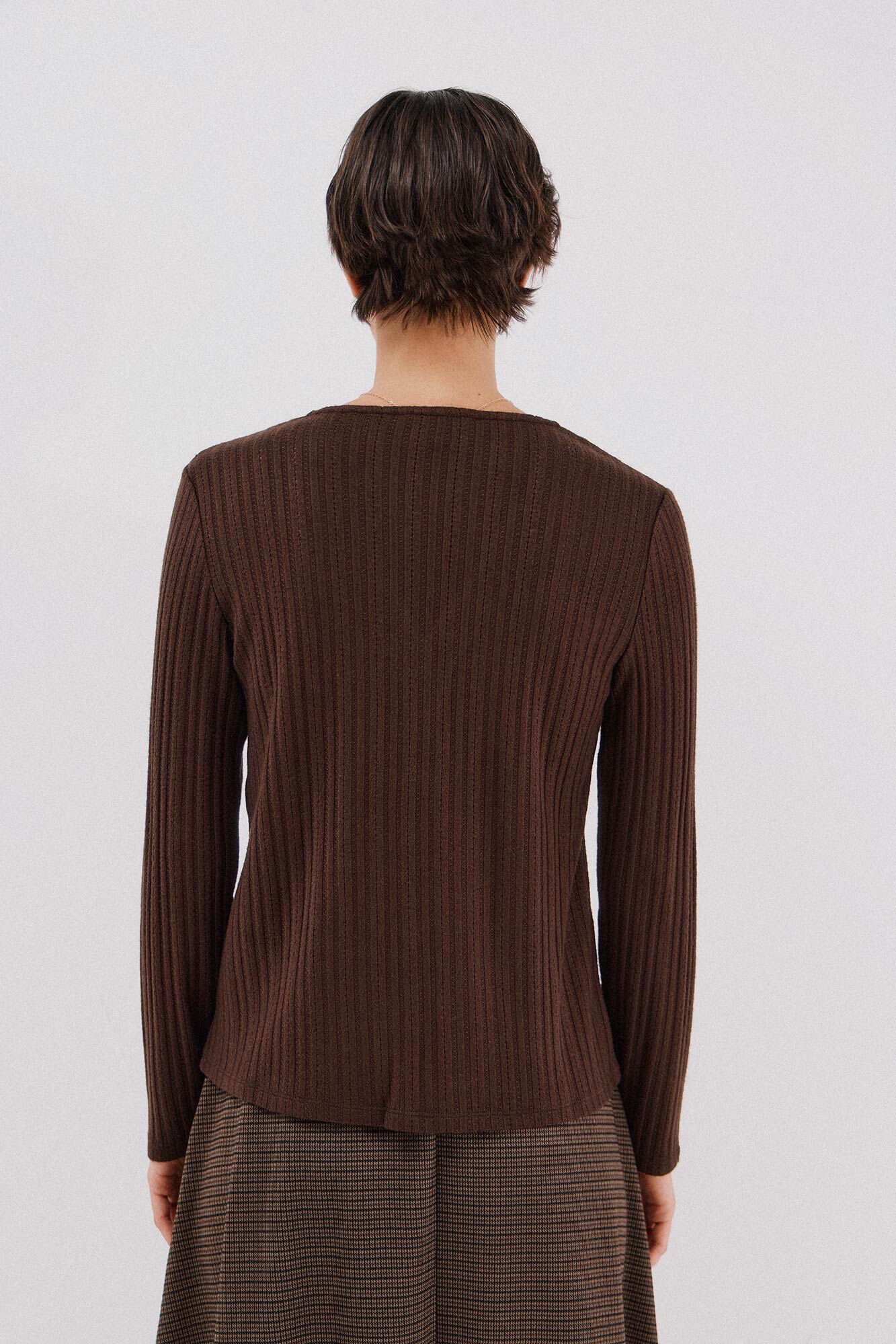 Cortefiel Baker's structured t-shirt Dark brown