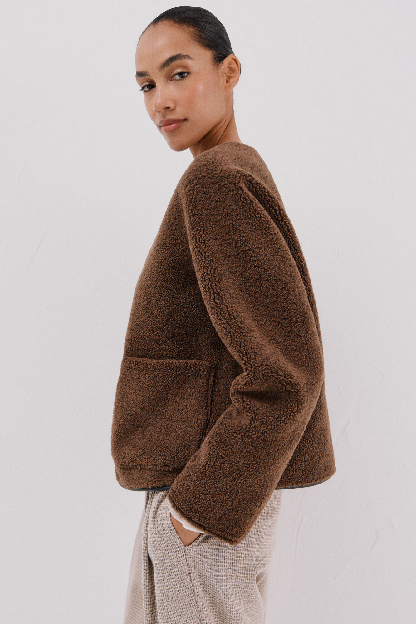 Cortefiel Double-sided effect jacket Dark brown