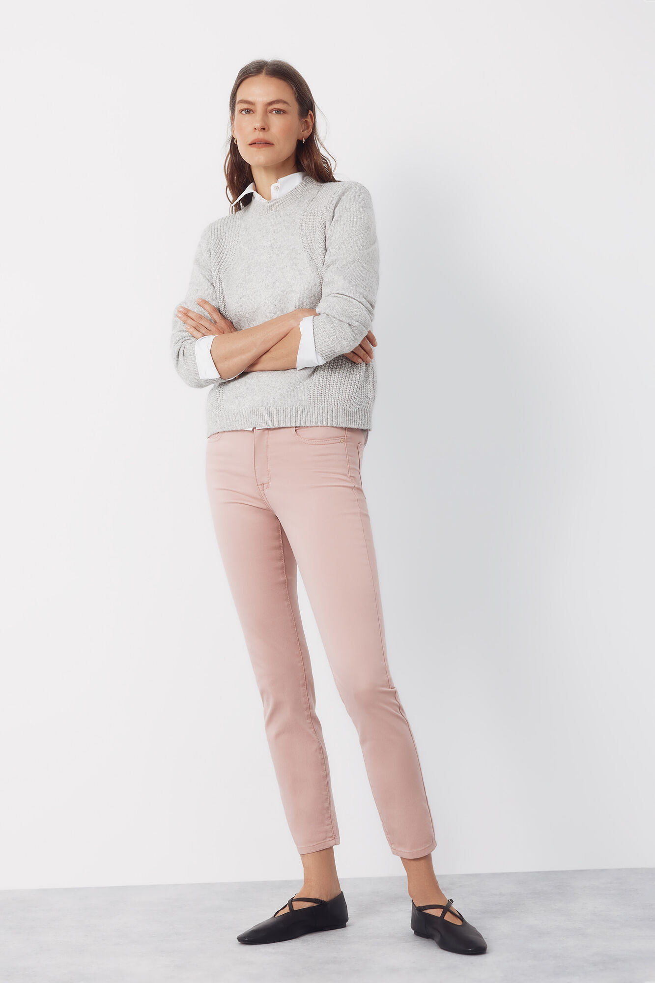 Cortefiel Combined knit jumper Grey