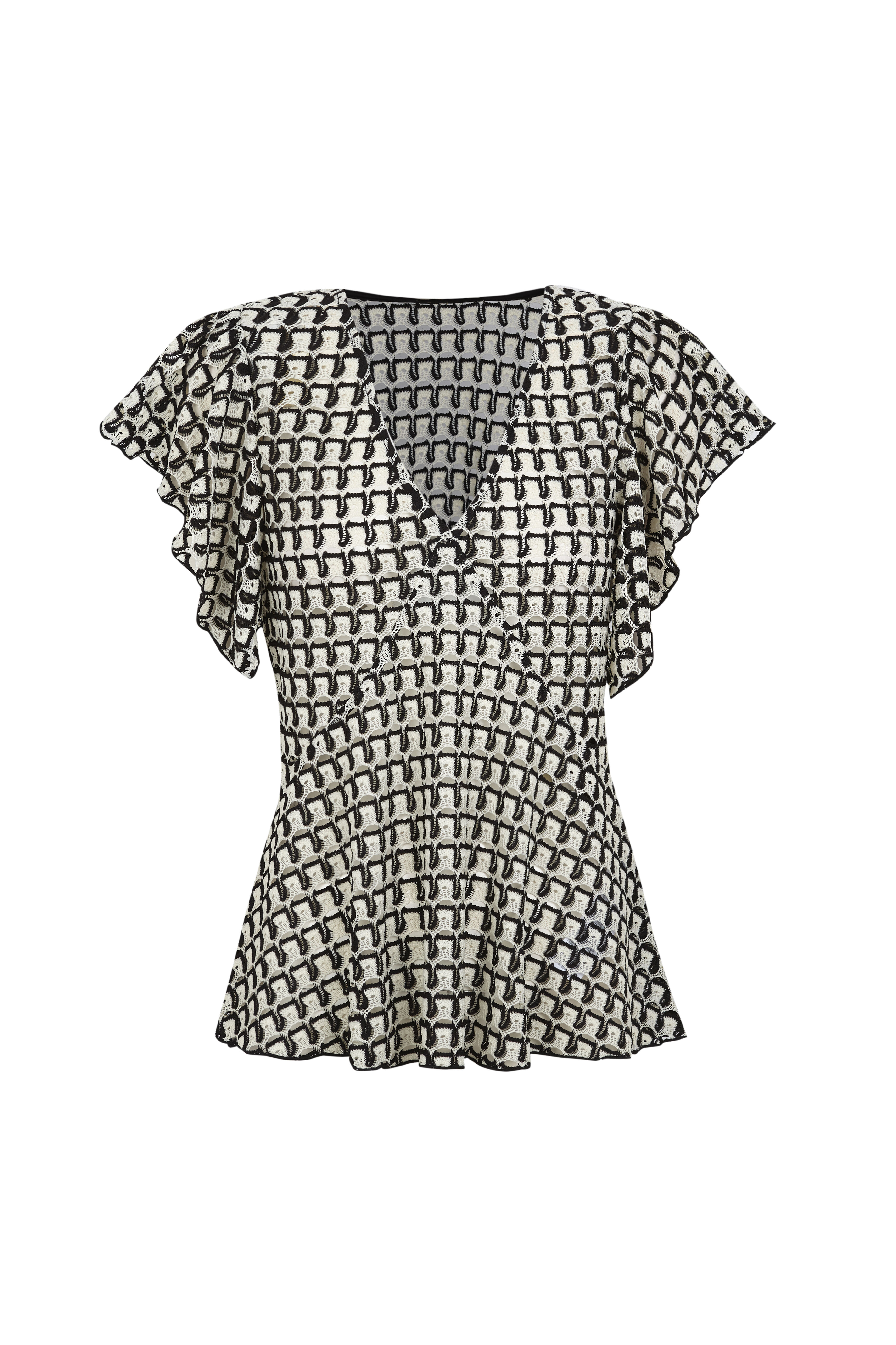Slowlove Top estrutura multicolor Preto