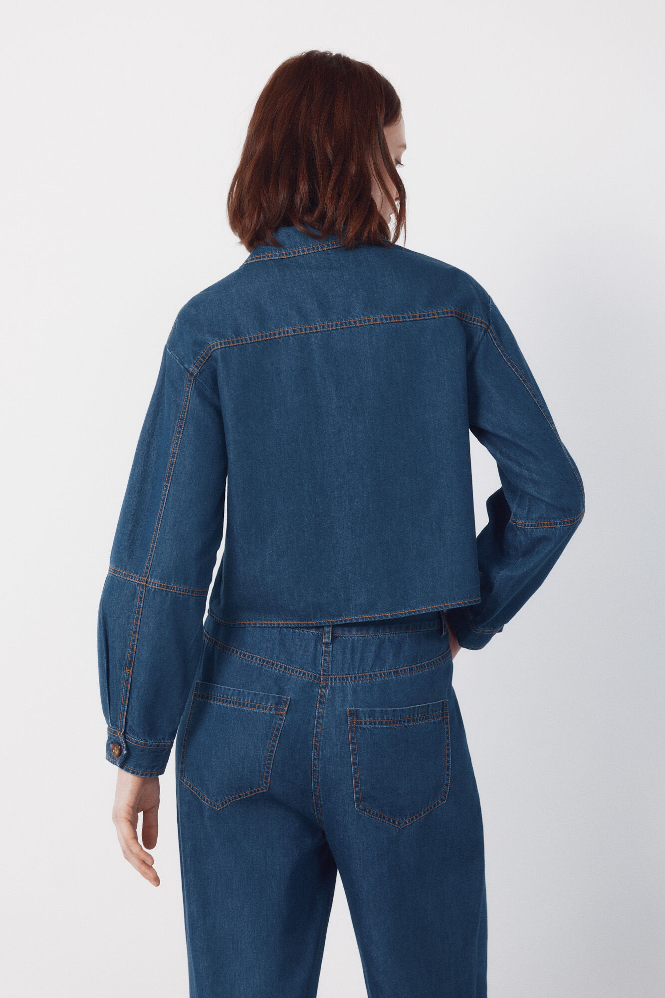 Cortefiel Camisa denim Soft Azul