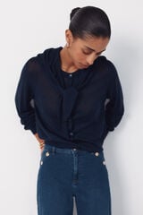 Cortefiel Jersey-knit basic jacket Navy
