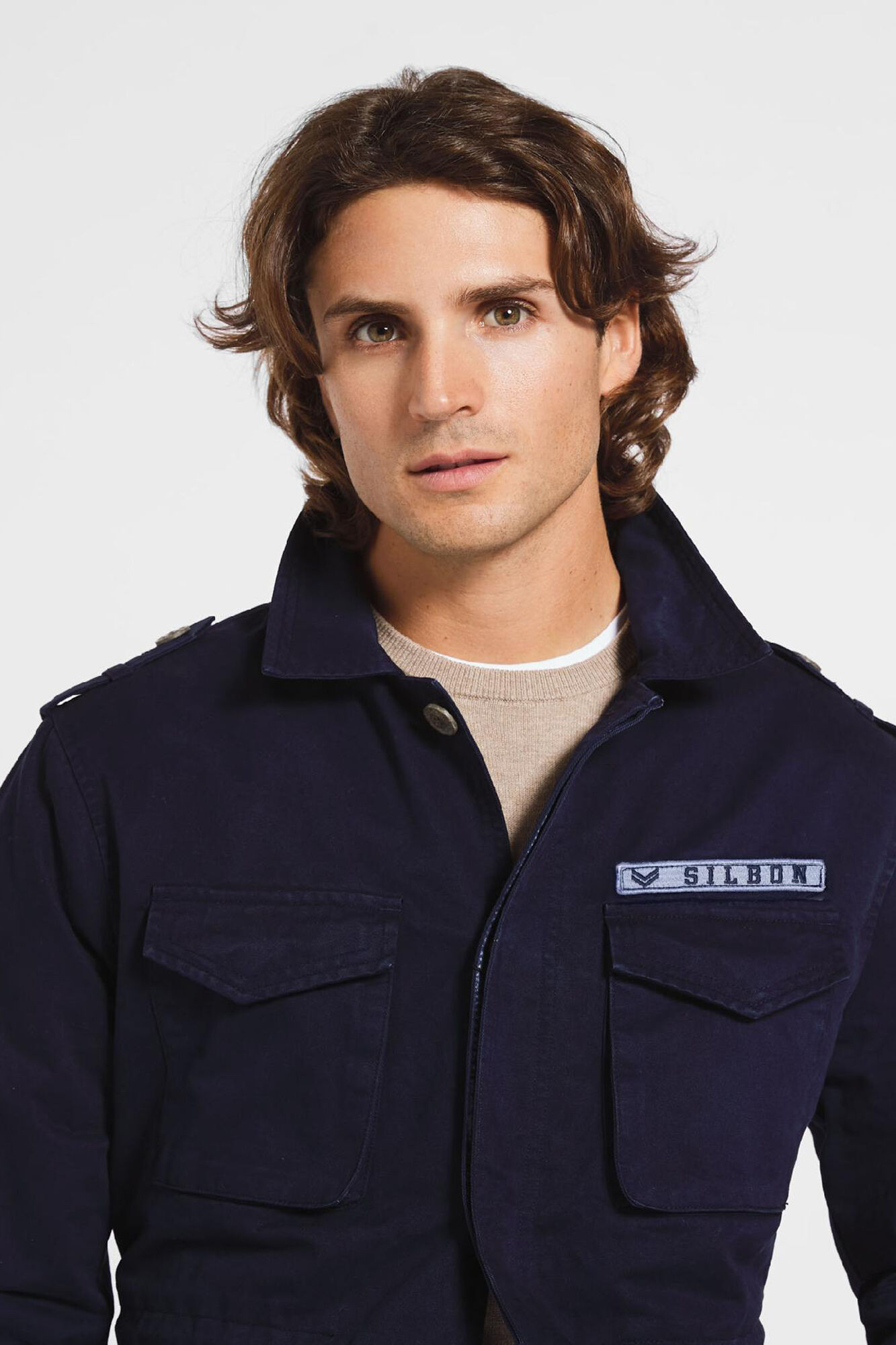 Silbon Chaqueta garment dye azul marino Azul marino