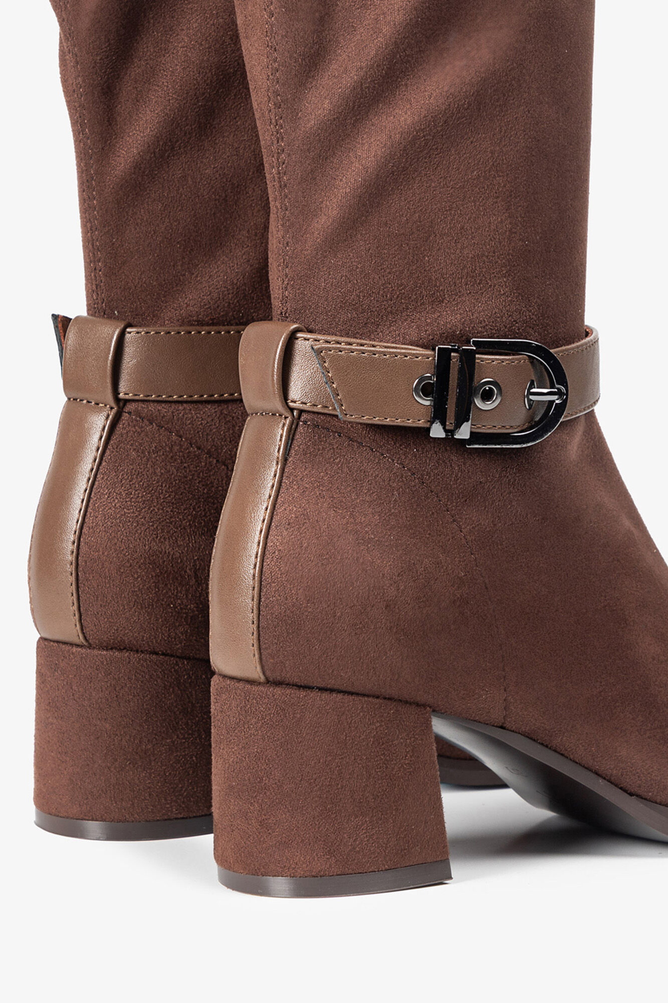 Popa Women's Flare Suede Boot Dark brown