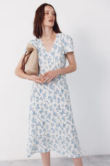 Cortefiel Vestido estruturado estampado Impress&atilde;o