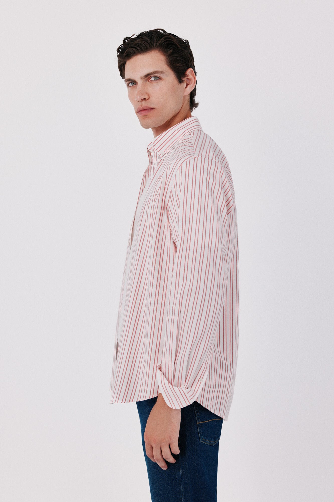 Cortefiel Camisa de riscas oxford leve