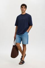 Selected Relaxed short-sleeved T-shirt Navy