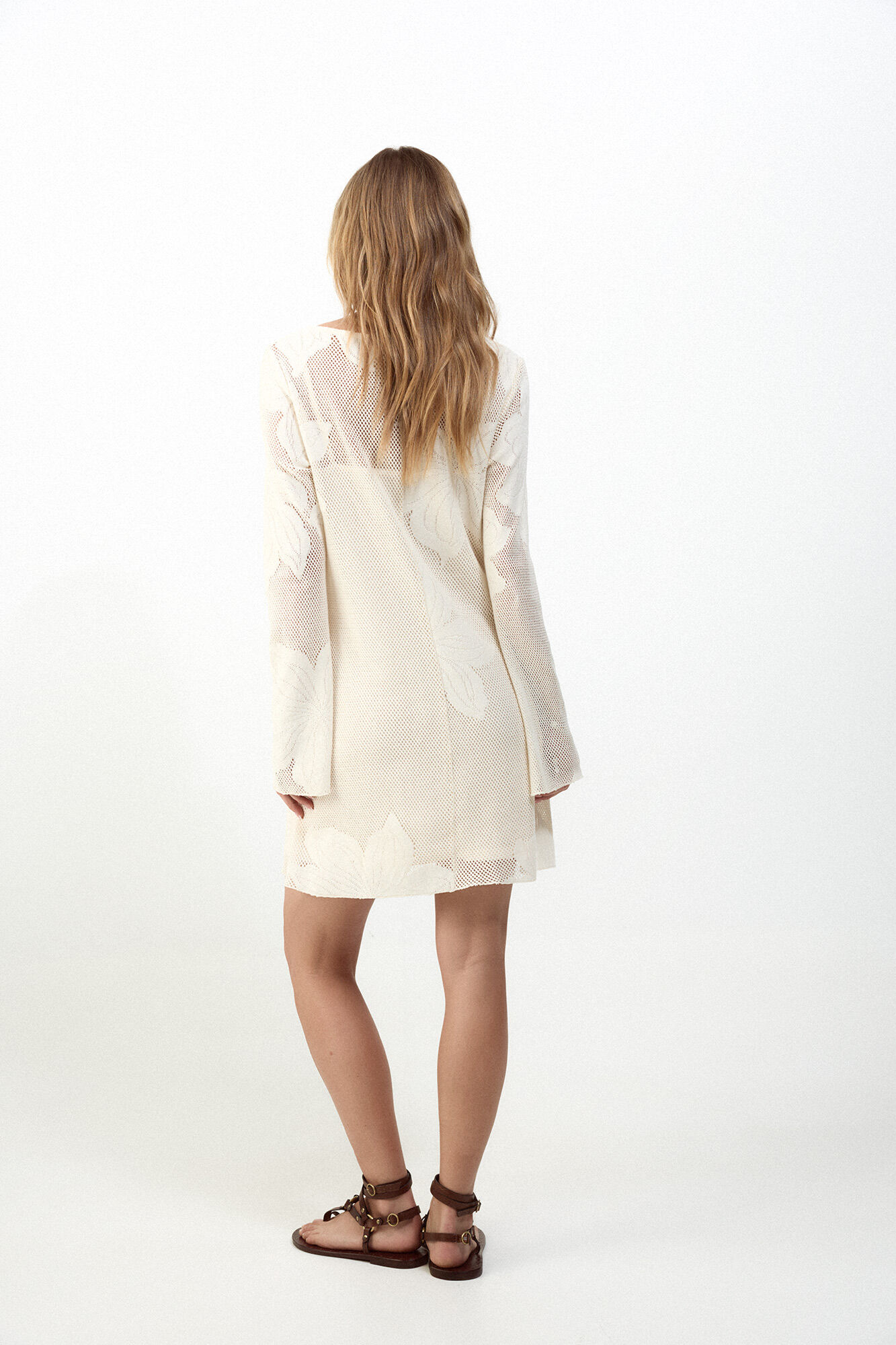 Slowlove Vestido em malha Ecru