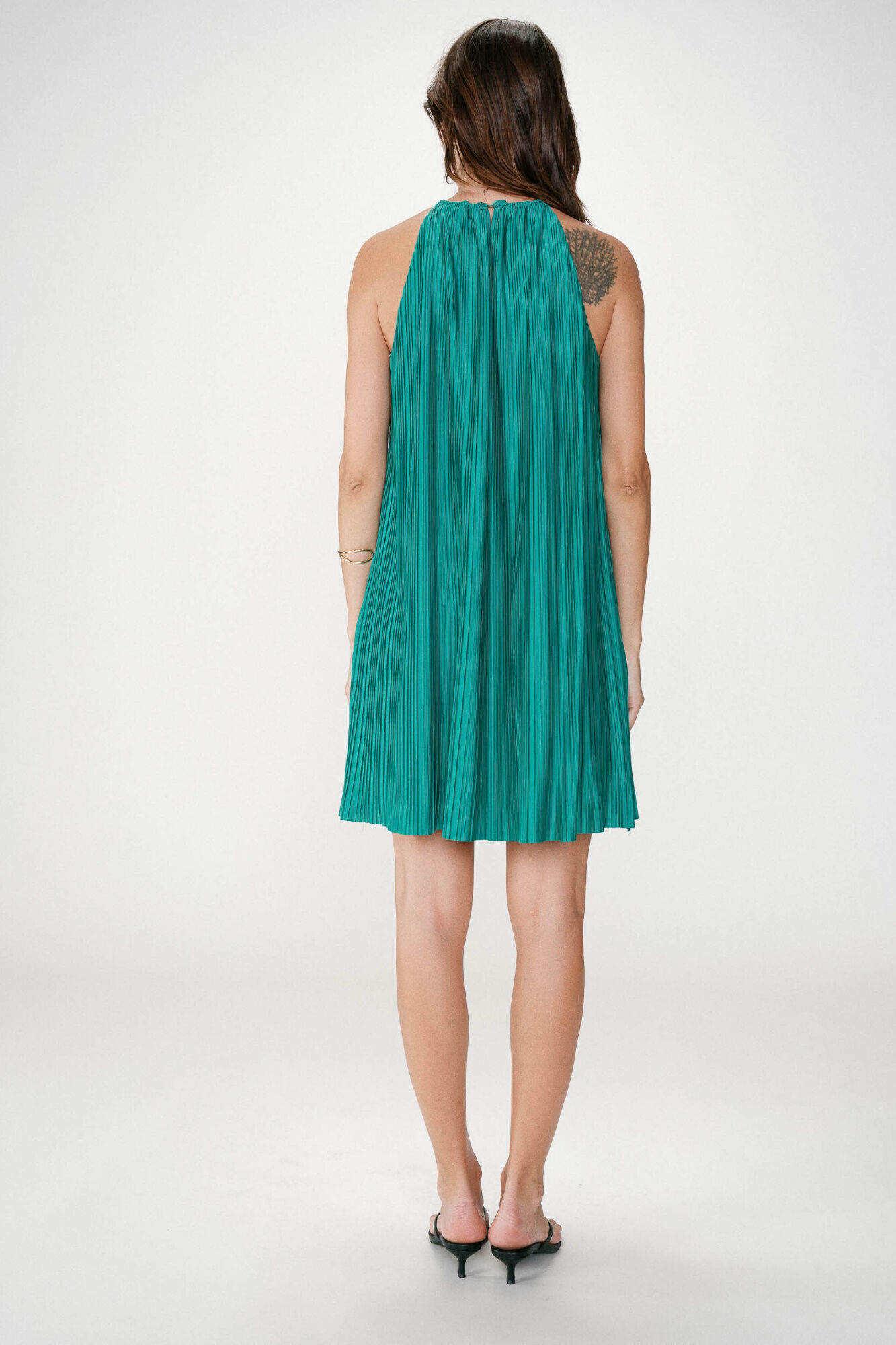 Grace & Mila Wilona pleated short dress Green