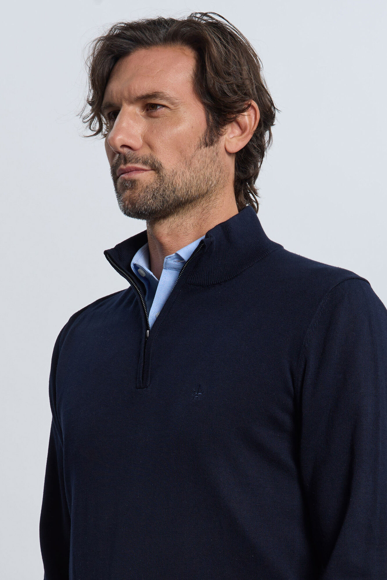 Valecuatro Camisola azul marinho com meia fecho-&eacute;clair