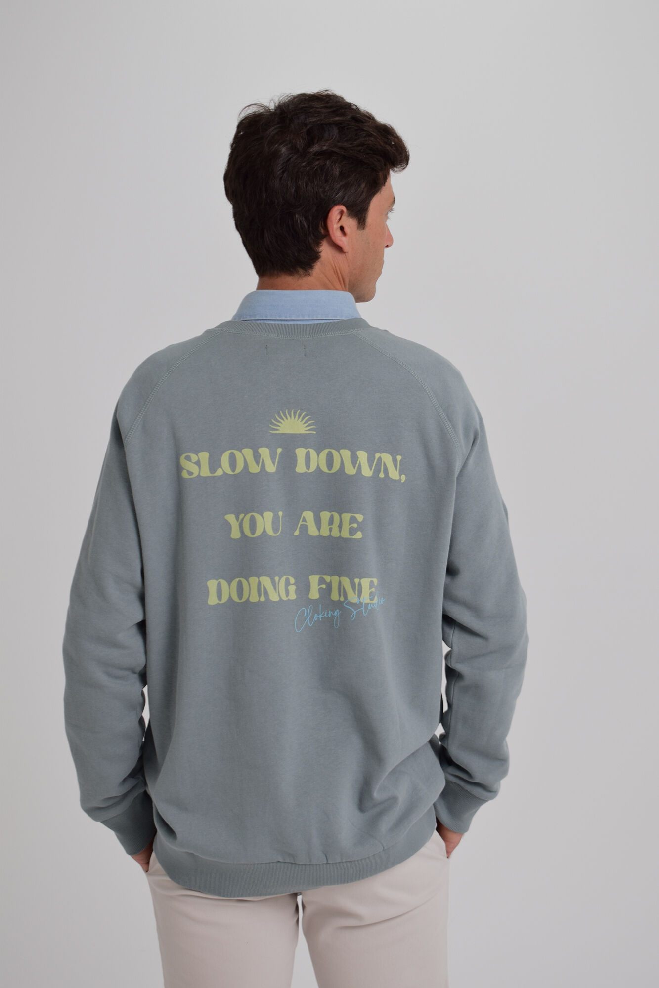 Cloking Aproveite o sweatshirt agora lavado Verde