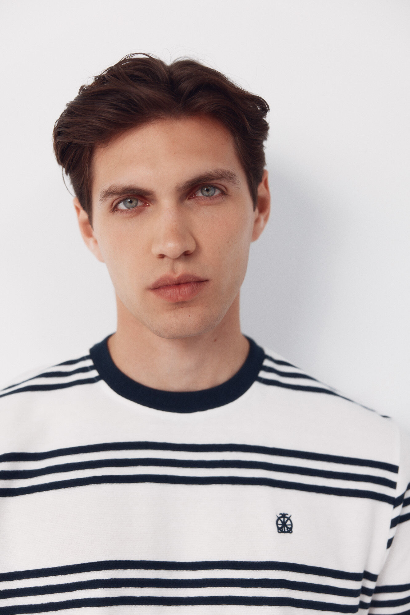 Cortefiel Striped structure T-shirt White