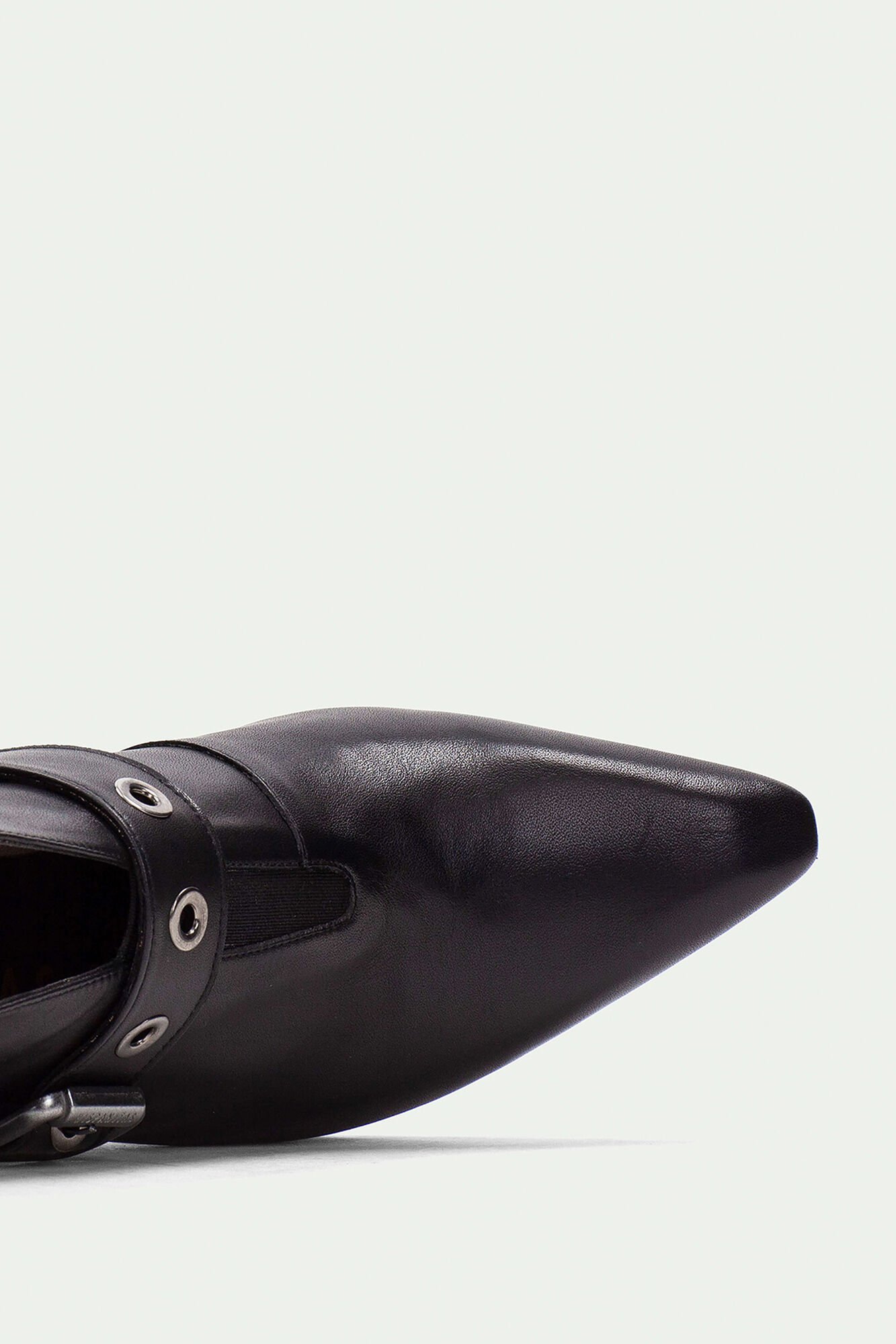 Hispanitas Pointed toe boot with buckle and eyelets ATLANTA Black