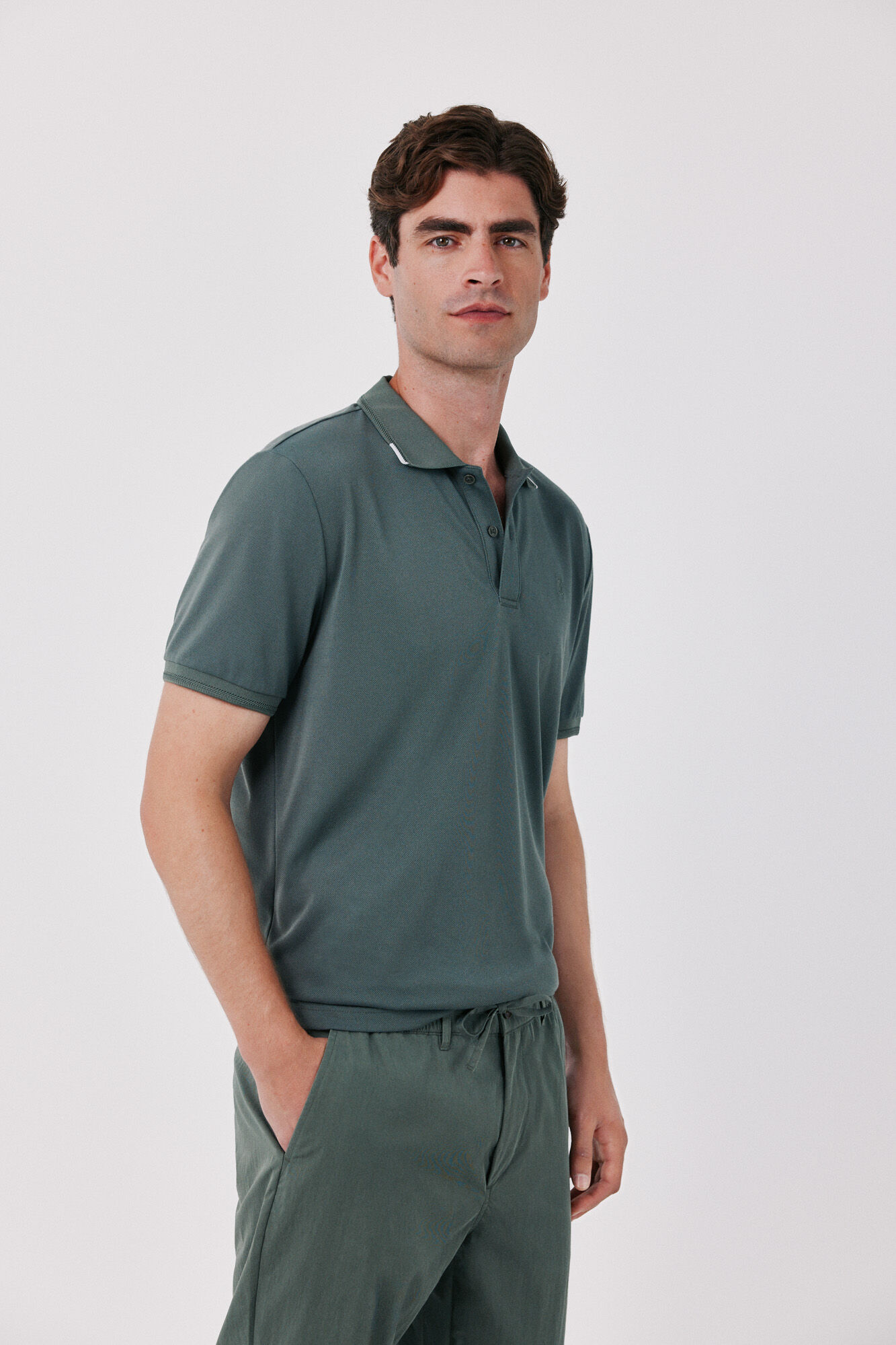 Cortefiel Polo COOLMAX&reg; piqu&eacute; Verde