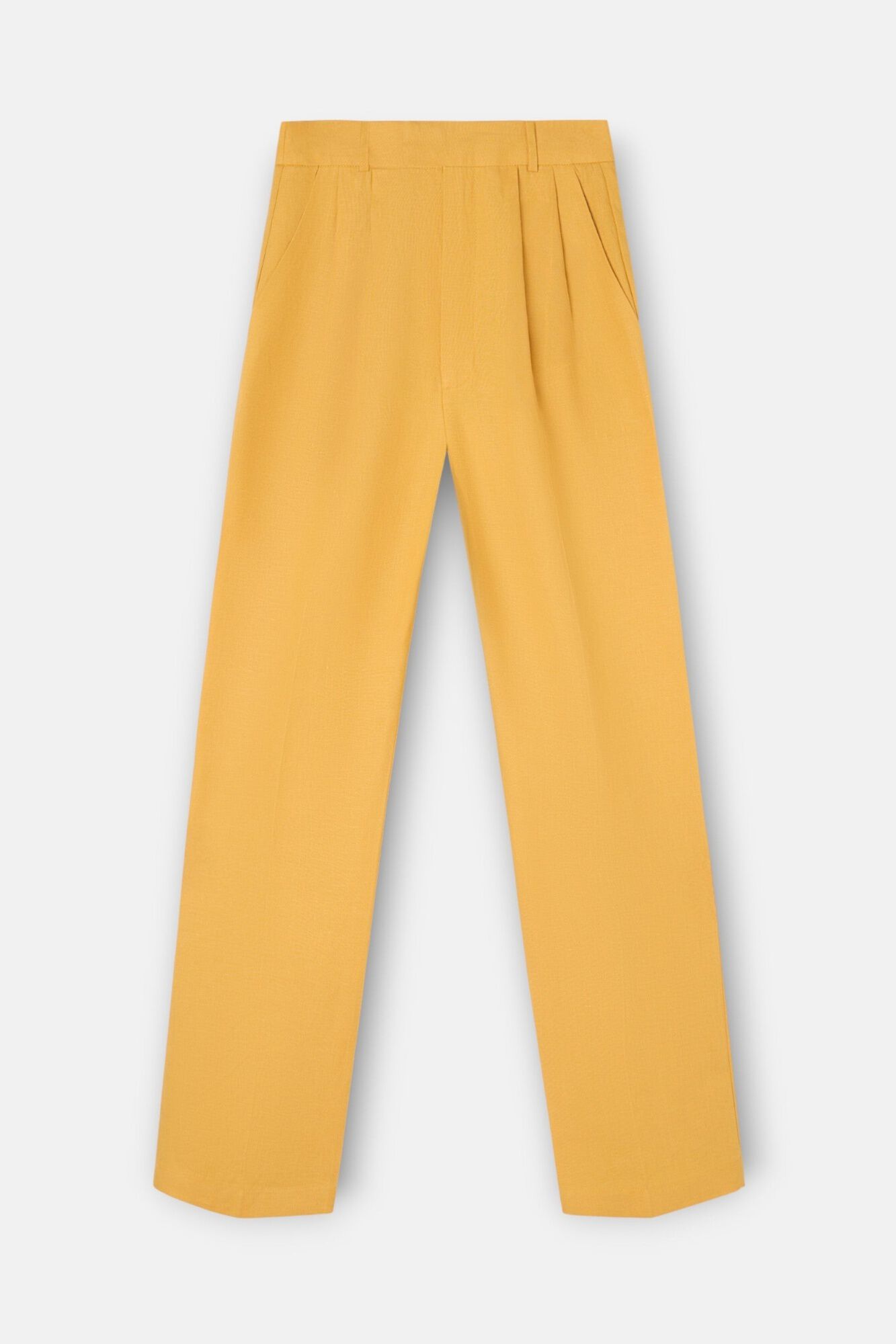 Silbon Linen straight trousers Yellow