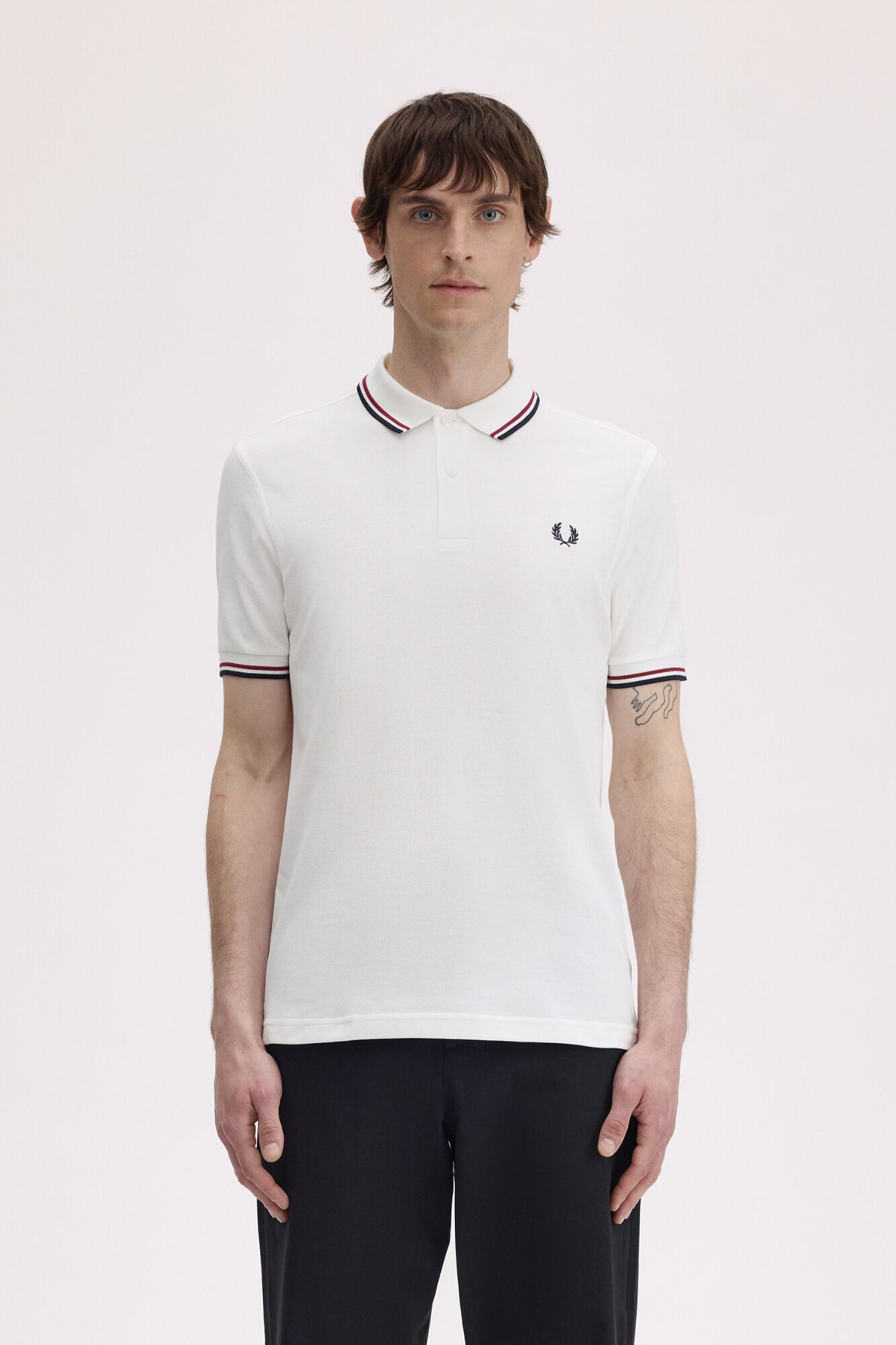 Fred Perry Polo em dois tons Fred Perry Ecru
