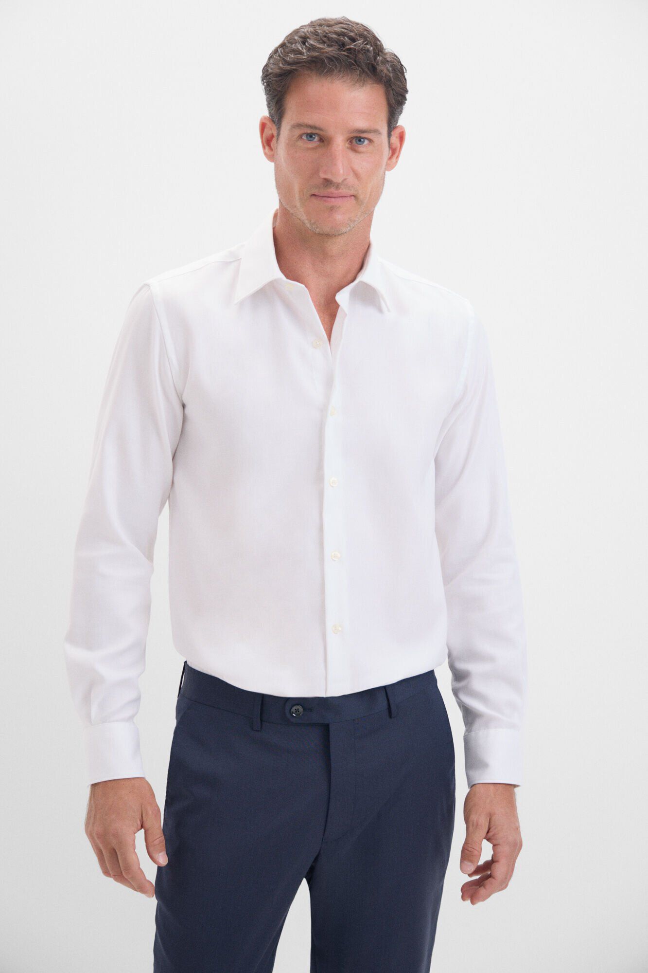 Cortefiel Smooth wrinkle free dress shirt White