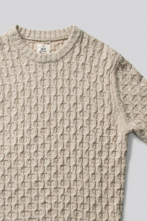Cortefiel Cable knit jumper Beige