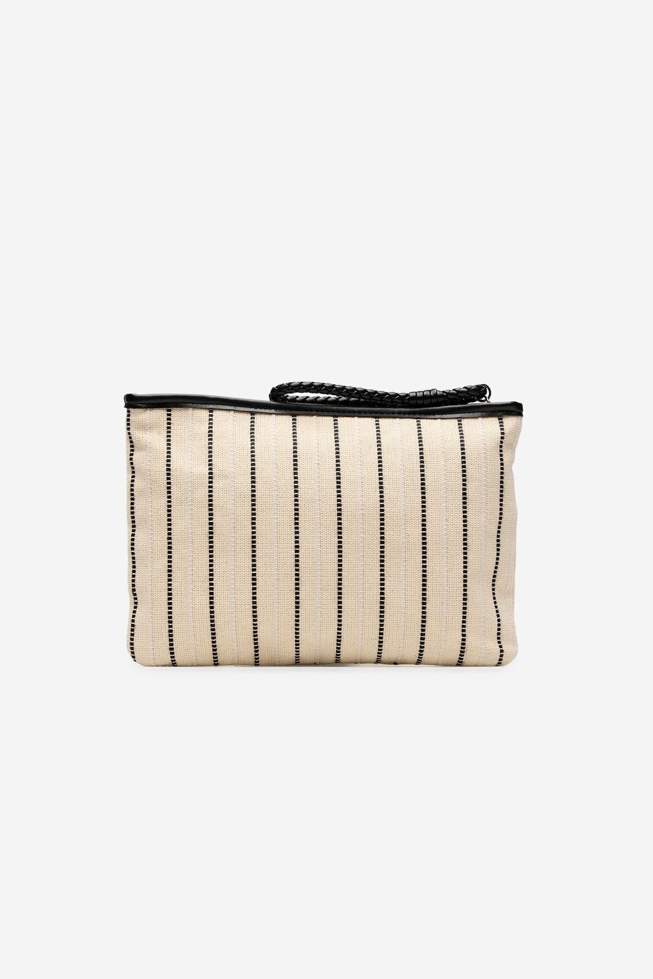 Cortefiel Striped pouch Printed white