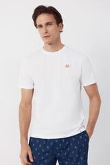 Cortefiel Embroidered T-shirt White