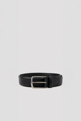 Cortefiel Sport embossed leather belt Black