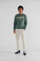 Silbon Mid-green sweatshirt with racket logo Green