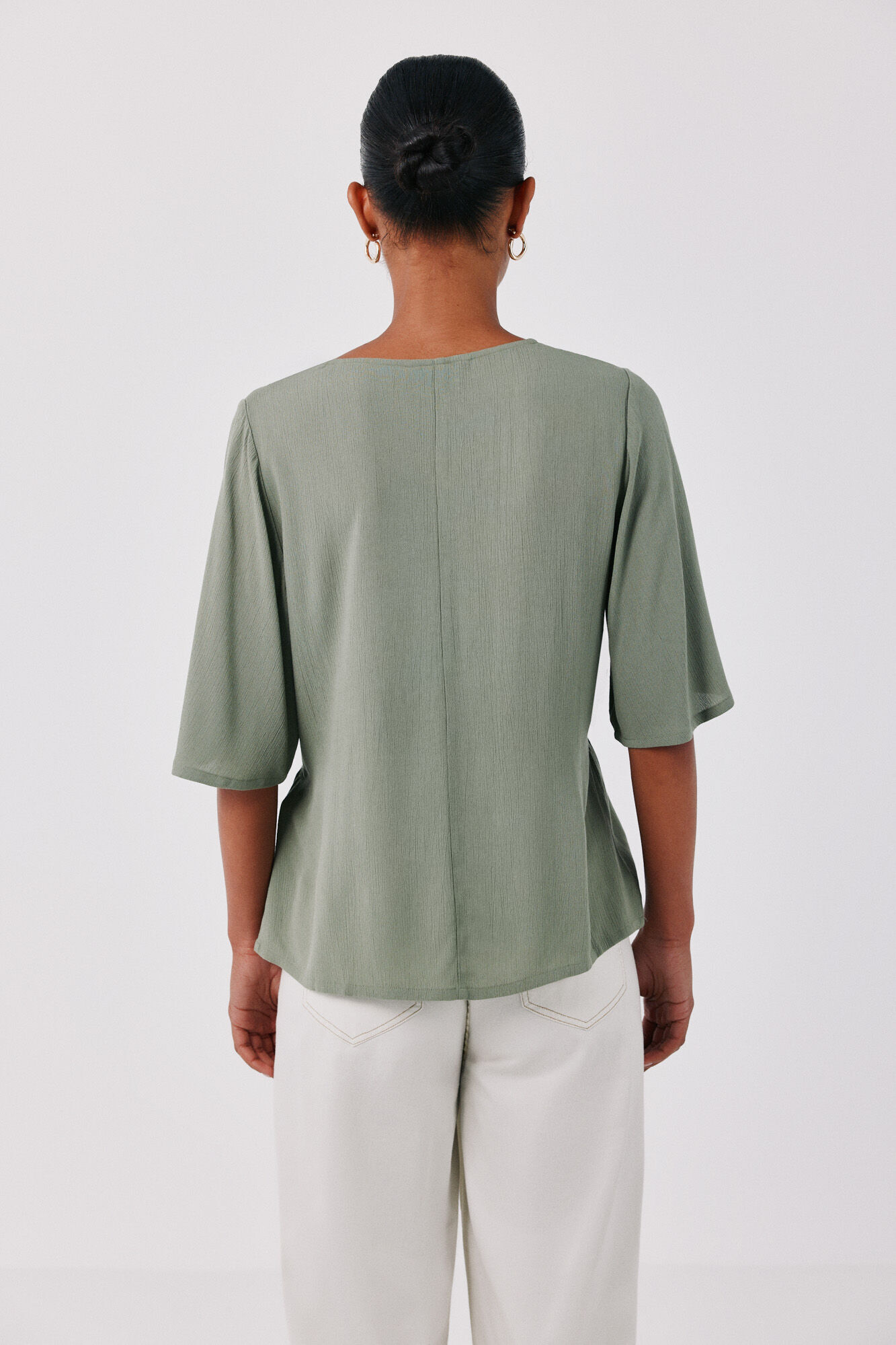Cortefiel Blusa de renda Verde