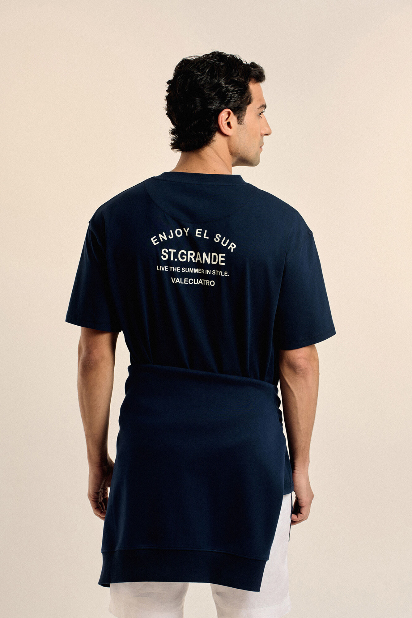 Valecuatro Oversized text t-shirt Navy