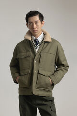 PuroEGO Jaqueta de trabalho com gola de borrego Verde